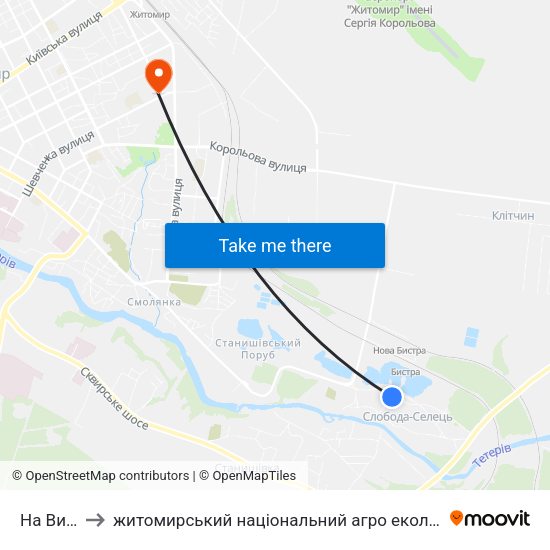 На Вимогу to житомирський національний агро екологічний університет map