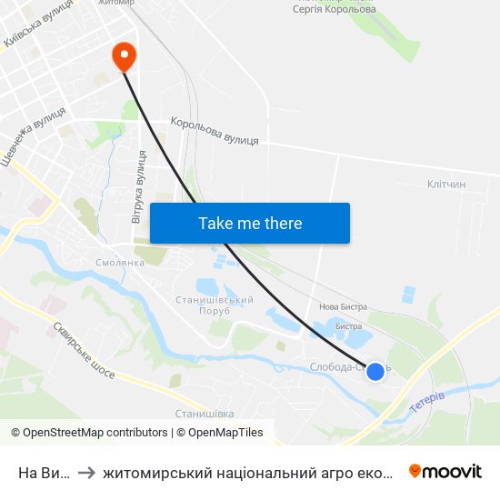 На Вимогу to житомирський національний агро екологічний університет map