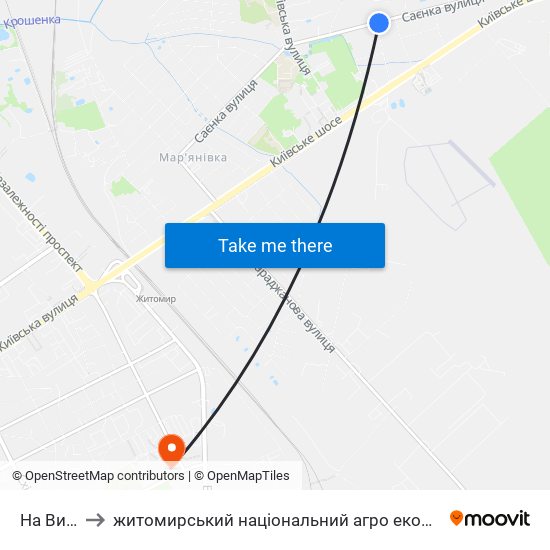 На Вимогу to житомирський національний агро екологічний університет map