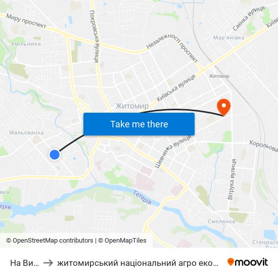 На Вимогу to житомирський національний агро екологічний університет map