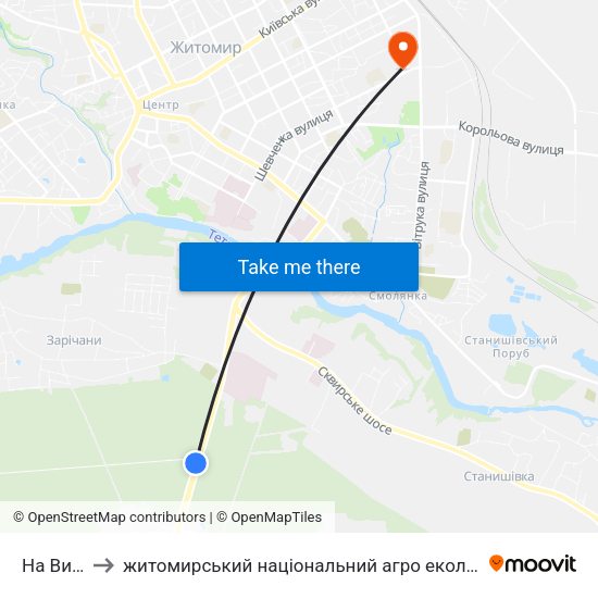 На Вимогу to житомирський національний агро екологічний університет map