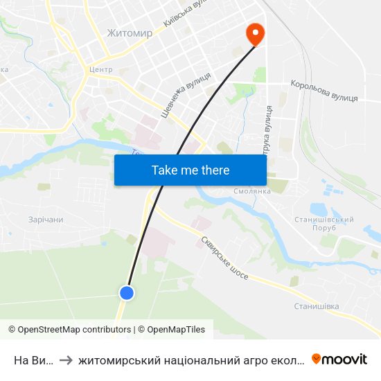 На Вимогу to житомирський національний агро екологічний університет map