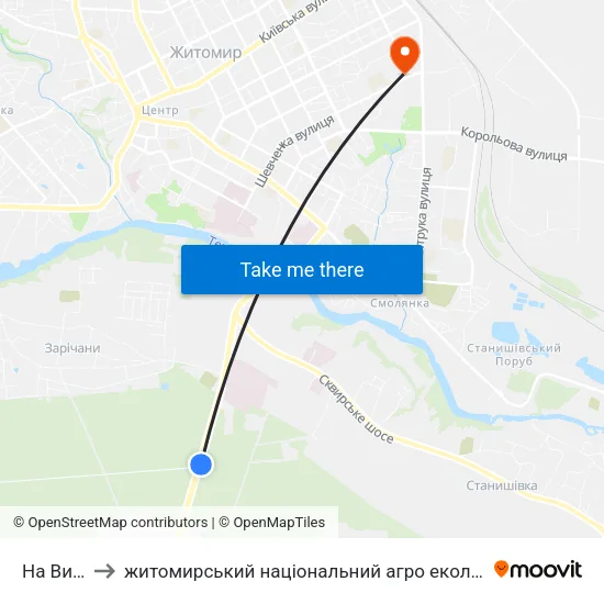 На Вимогу to житомирський національний агро екологічний університет map