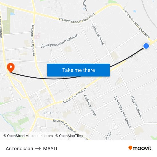 Автовокзал to МАУП map