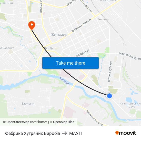 Фабрика Хутряних Виробів to МАУП map