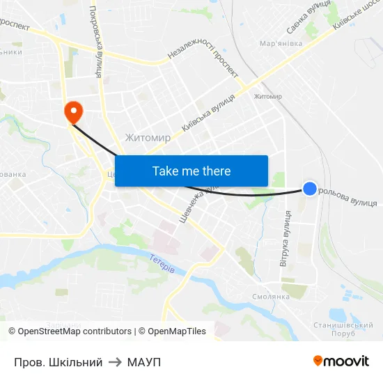 Пров. Шкільний to МАУП map