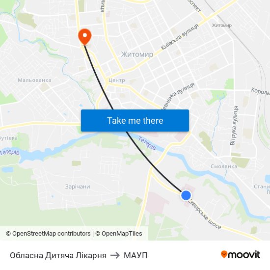 Обласна Дитяча Лікарня to МАУП map