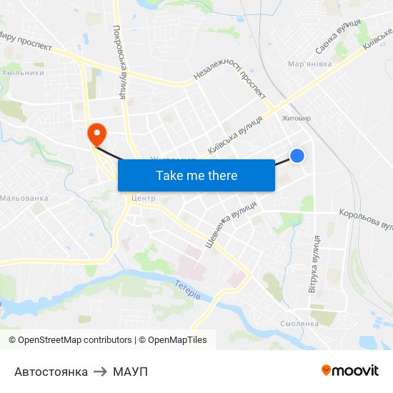 Автостоянка to МАУП map