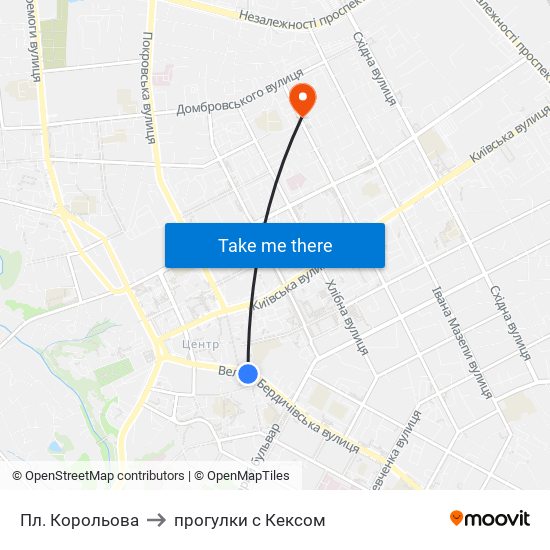 Пл. Корольова to прогулки с Кексом map