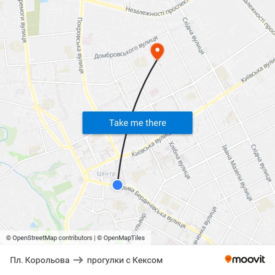 Пл. Корольова to прогулки с Кексом map