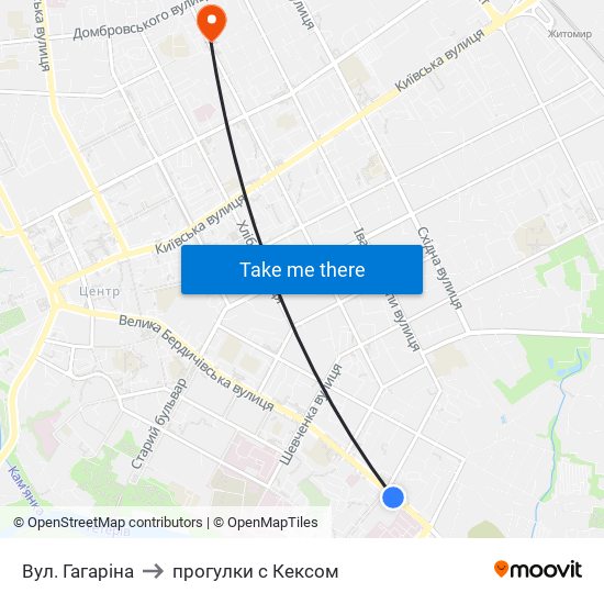 Вул. Гагаріна to прогулки с Кексом map