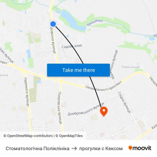 Стоматологічна Поліклініка to прогулки с Кексом map