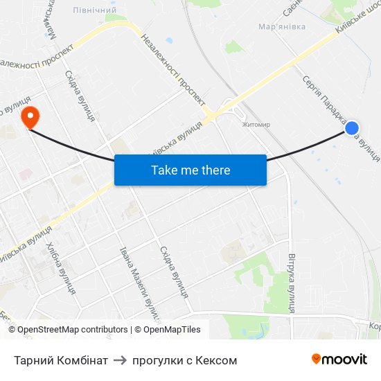 Тарний Комбінат to прогулки с Кексом map