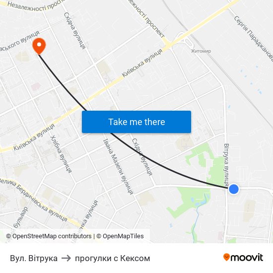 Вул. Вітрука to прогулки с Кексом map