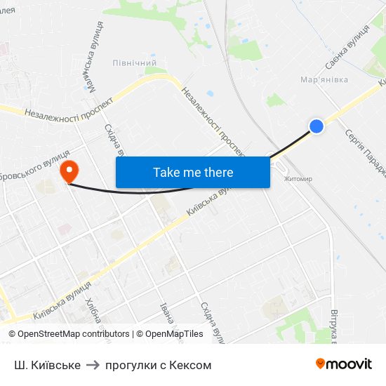 Ш. Київське to прогулки с Кексом map