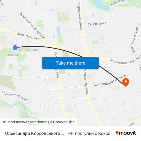 Олександра Клосовського 10 to прогулки с Кексом map