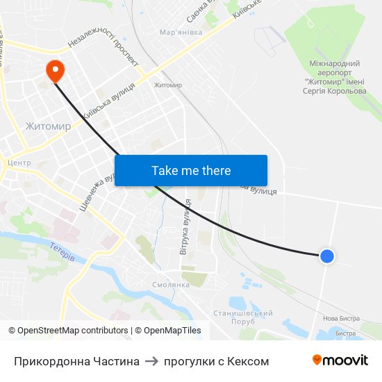 Прикордонна Частина to прогулки с Кексом map