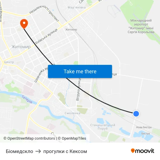 Біомедскло to прогулки с Кексом map