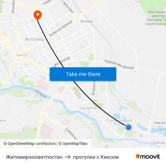 Житомирзооветпостач to прогулки с Кексом map