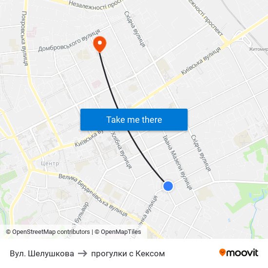 Вул. Шелушкова to прогулки с Кексом map