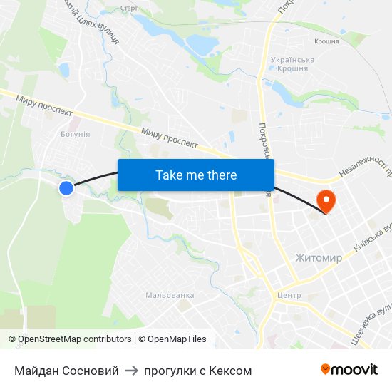 Майдан Сосновий to прогулки с Кексом map