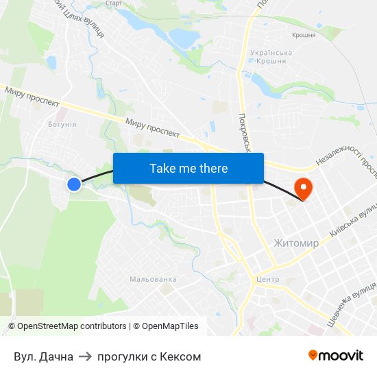 Вул. Дачна to прогулки с Кексом map