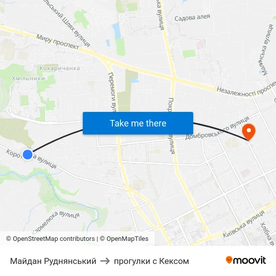 Майдан Руднянський to прогулки с Кексом map