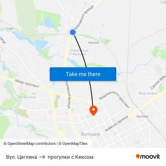 Вул. Цегляна to прогулки с Кексом map