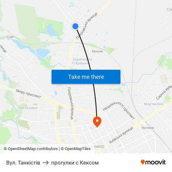 Вул. Танкістів to прогулки с Кексом map