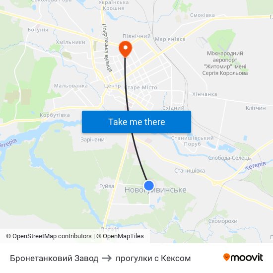 Бронетанковий Завод to прогулки с Кексом map