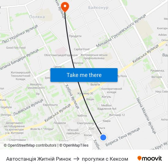 Автостанція Житній Ринок to прогулки с Кексом map