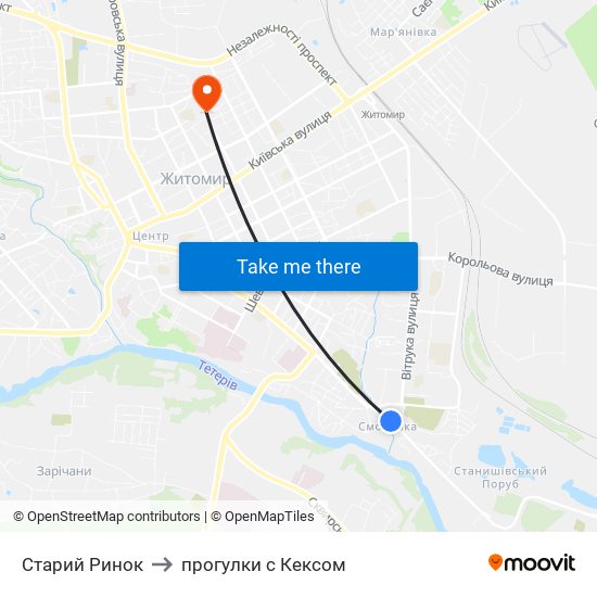 Старий Ринок to прогулки с Кексом map