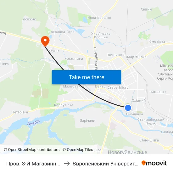 Пров. 3-Й Магазинний to Європейський Університет map