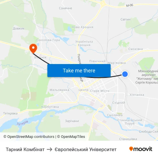 Тарний Комбінат to Європейський Університет map