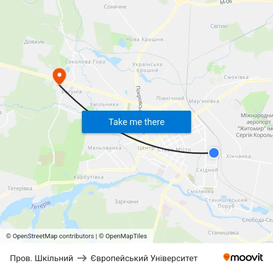 Пров. Шкільний to Європейський Університет map