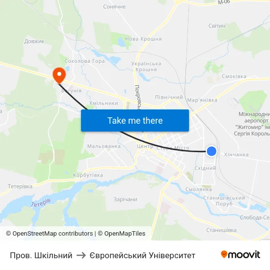 Пров. Шкільний to Європейський Університет map