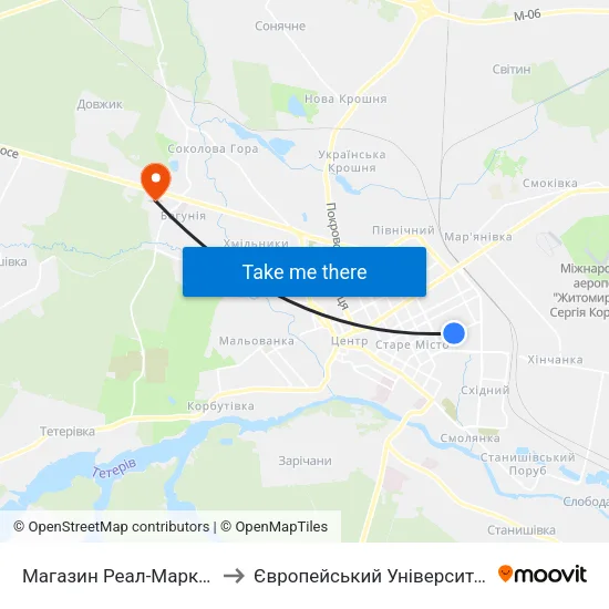 Магазин Реал-Маркет to Європейський Університет map
