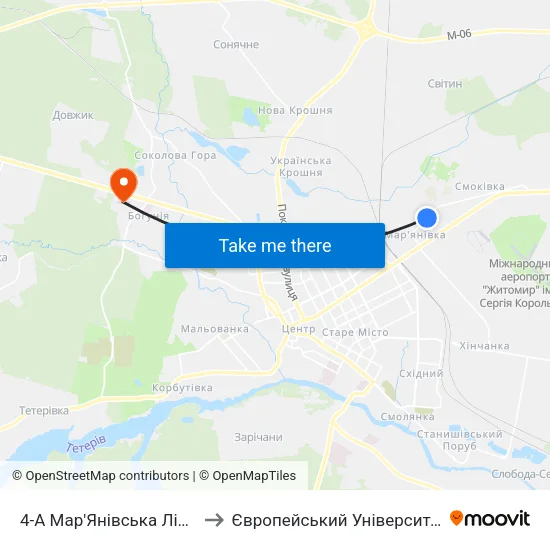 4-А Мар'Янівська Лінія to Європейський Університет map
