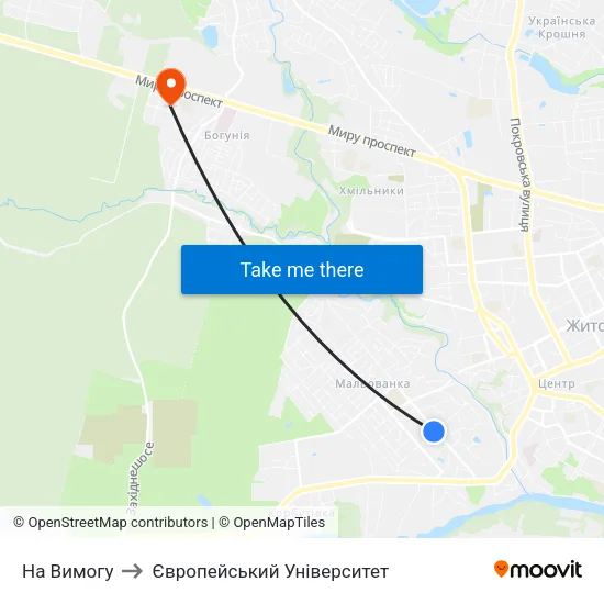 На Вимогу to Європейський Університет map