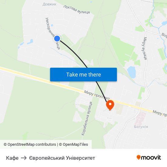 Кафе to Європейський Університет map