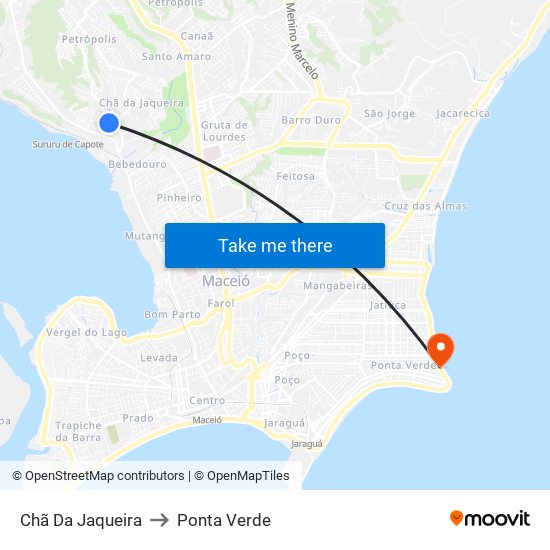 Chã Da Jaqueira to Ponta Verde map