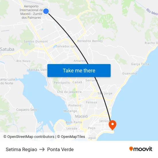 Setima Regiao to Ponta Verde map