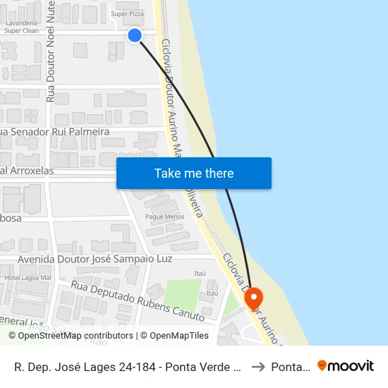 R. Dep. José Lages 24-184 - Ponta Verde Maceió - Al 57035-330 Brasil to Ponta Verde map