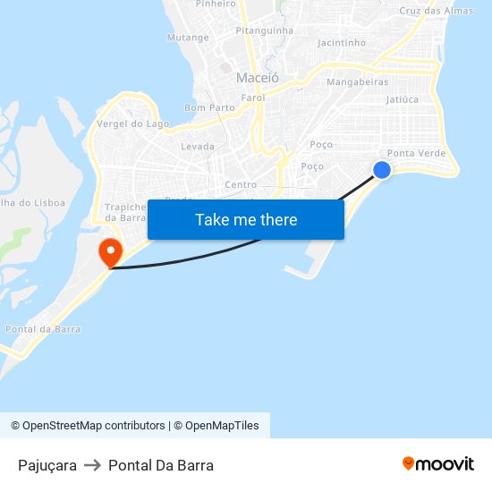 Pajuçara to Pontal Da Barra map