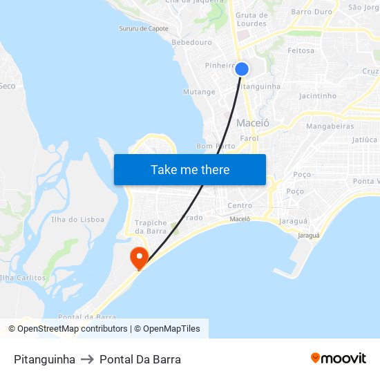 Pitanguinha to Pontal Da Barra map