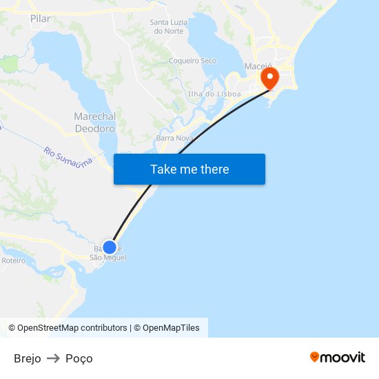 Brejo to Poço map