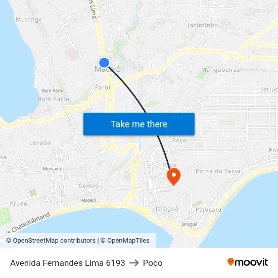 Avenida Fernandes Lima 6193 to Poço map