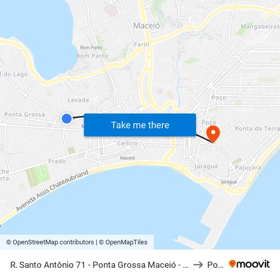 R. Santo Antônio 71 - Ponta Grossa Maceió - Al Brasil to Poço map