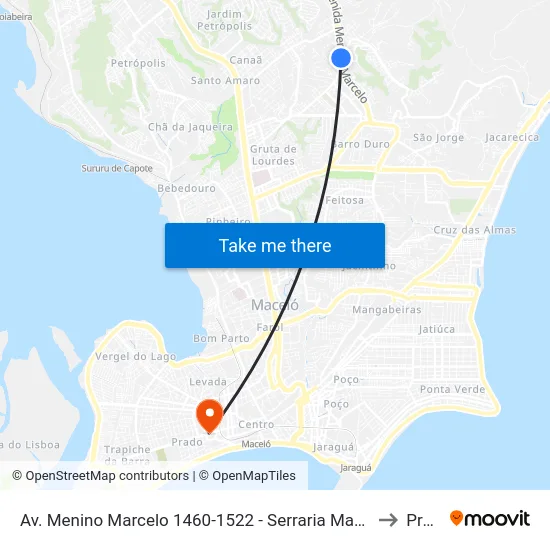 Av. Menino Marcelo 1460-1522 - Serraria Maceió - Al Brazil to Prado map