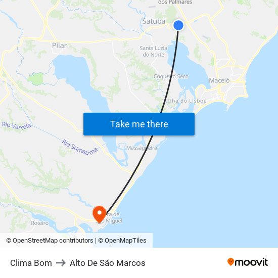 Clima Bom to Alto De São Marcos map